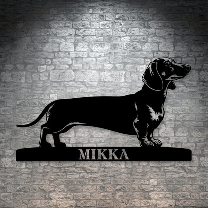 Personalized Dachshund Metal Sign. Custom Dog Owner Wall Decor Gift