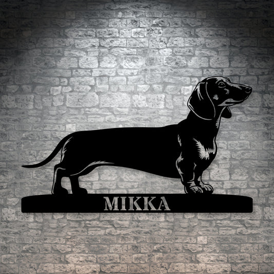Personalized Dachshund Metal Sign. Custom Dog Owner Wall Decor Gift