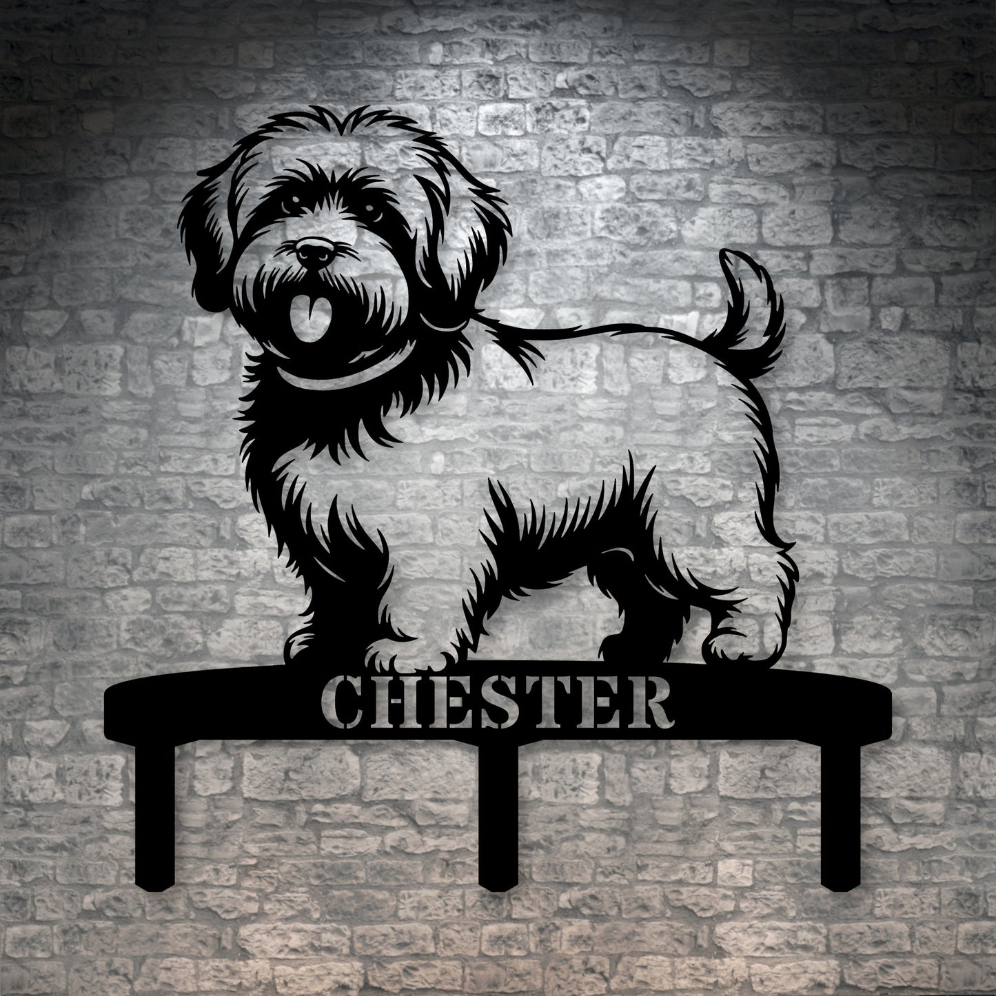 Personalized Coton De Tulear Garden Metal Sign With Stakes. Custom Dog Lover Name Gift