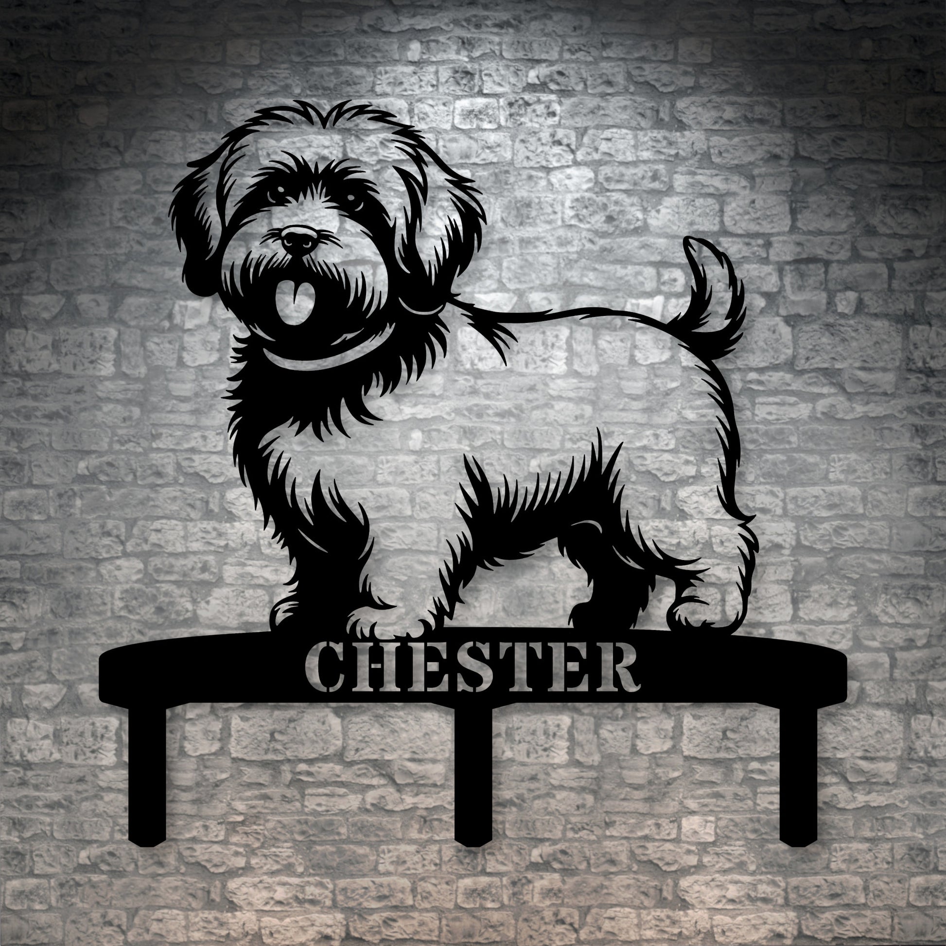 Personalized Coton De Tulear Garden Metal Sign With Stakes. Custom Dog Lover Name Gift