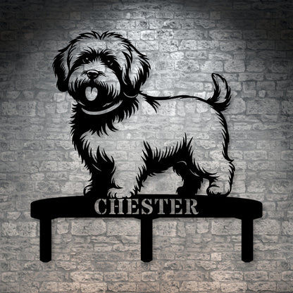 Personalized Coton De Tulear Garden Metal Sign With Stakes. Custom Dog Lover Name Gift