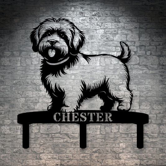 Personalized Coton De Tulear Garden Metal Sign With Stakes. Custom Dog Lover Name Gift
