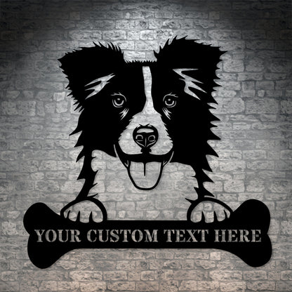 Personalized Border Collie Name Metal Sign. Customizable Dog Owner Wall Decor Gift