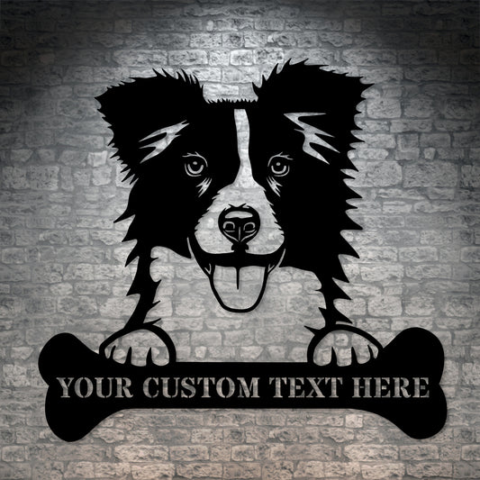 Personalized Border Collie Name Metal Sign. Customizable Dog Owner Wall Decor Gift