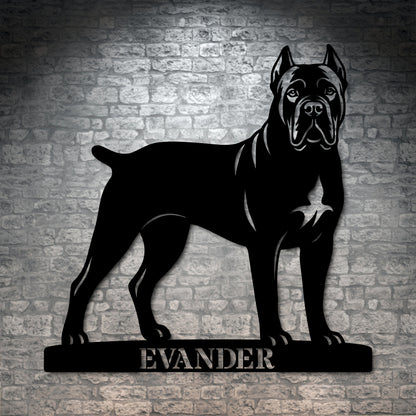 Personalized Cane Corso Name Metal Sign. Custom Dog Owner Wall Decor Gift