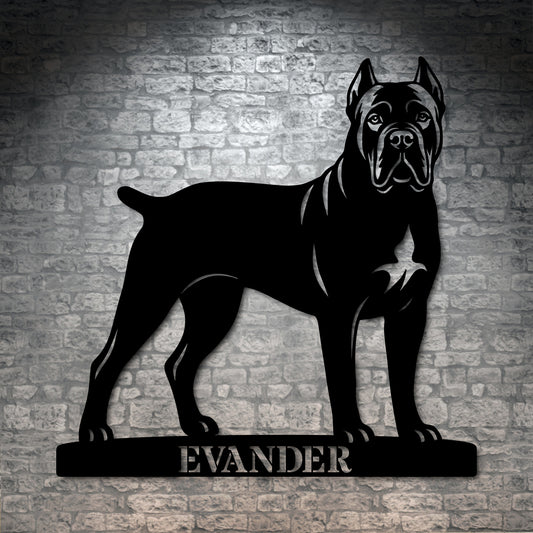 Personalized Cane Corso Name Metal Sign. Custom Dog Owner Wall Decor Gift