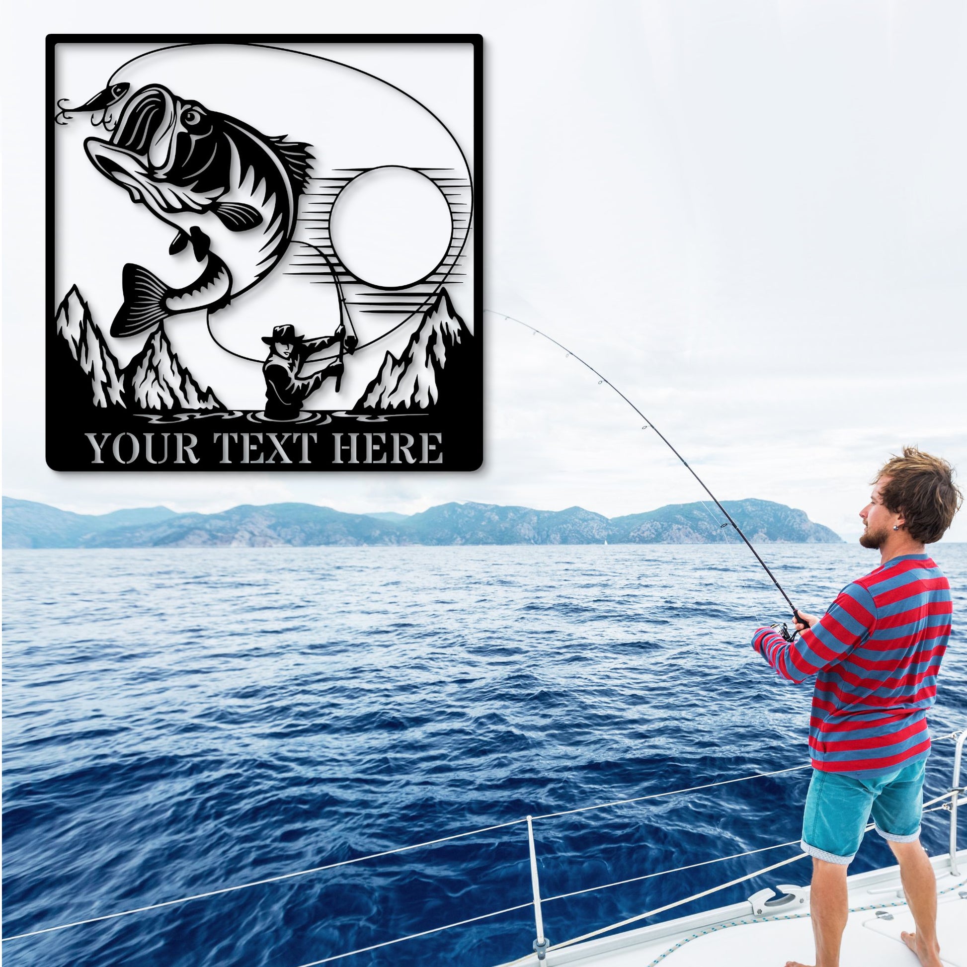 Personalized Fisherman Name Metal Sign. Custom Fishing Wall Decor Gift –  Coolcin