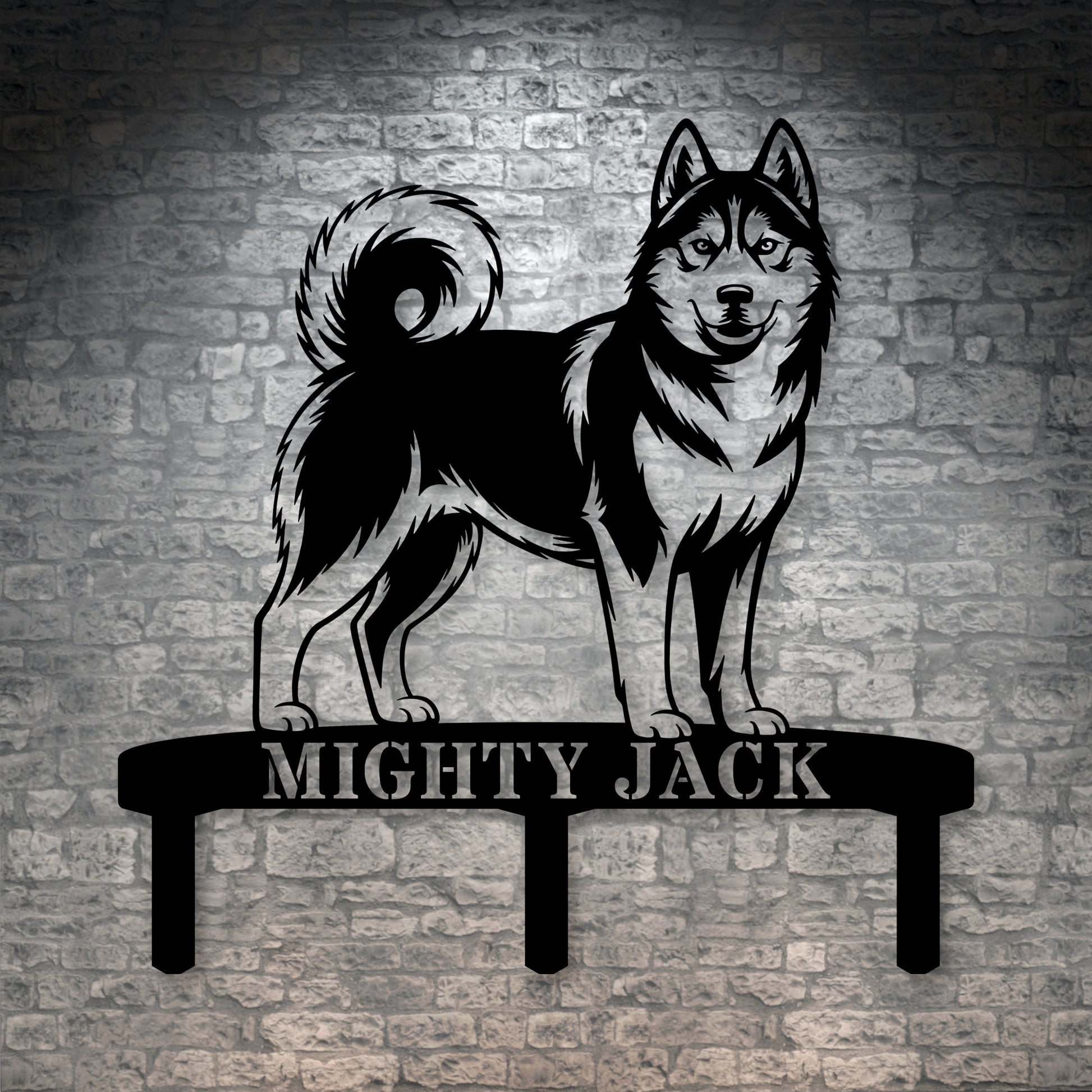 Personalized Husky Garden Metal Sign With Stakes. Custom Dog Lover Remembrance Name Gift