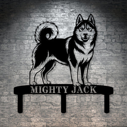 Personalized Husky Garden Metal Sign With Stakes. Custom Dog Lover Remembrance Name Gift