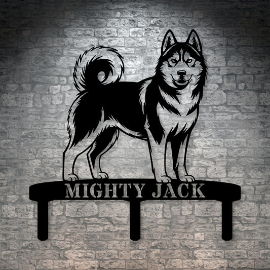 Personalized Husky Garden Metal Sign With Stakes. Custom Dog Lover Remembrance Name Gift