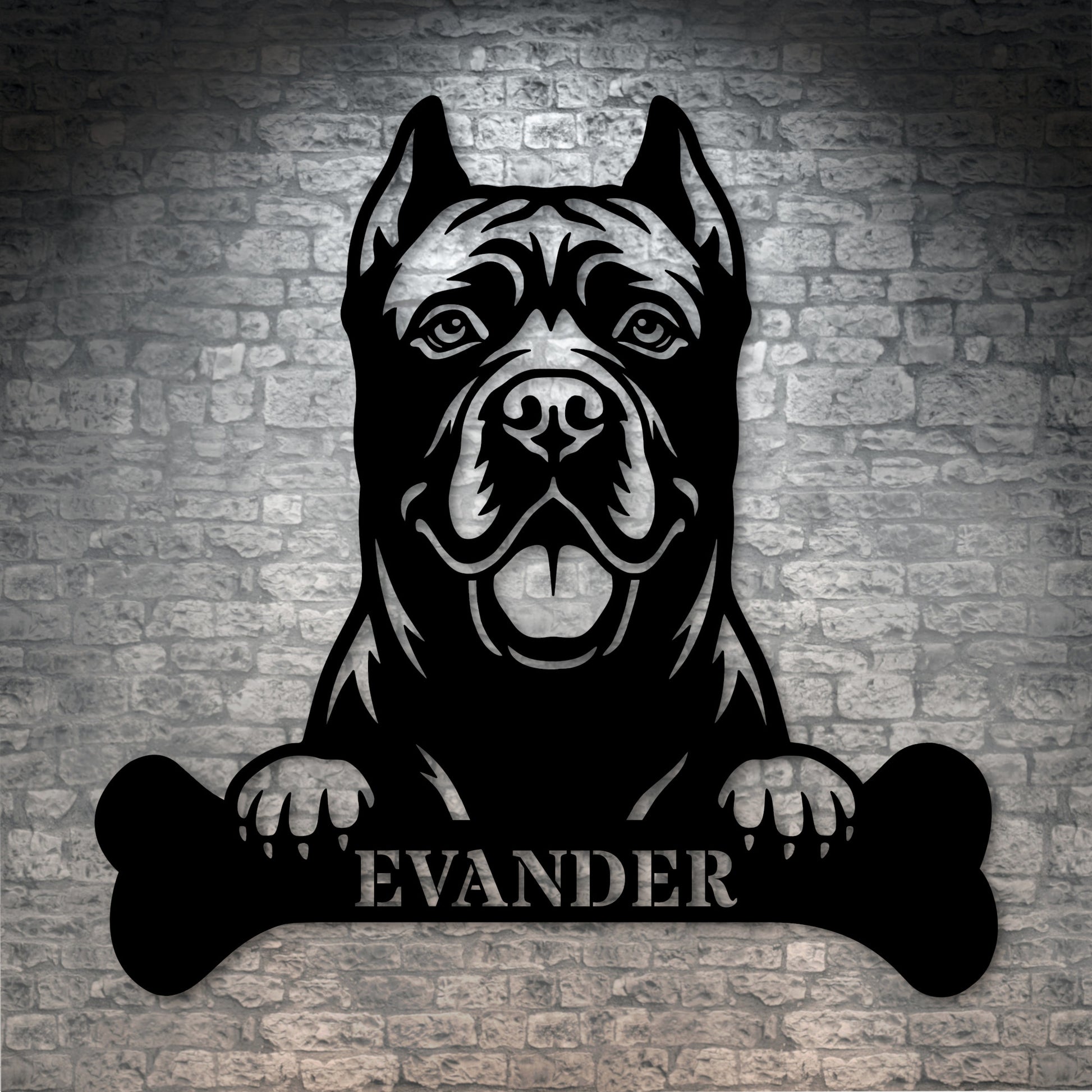 Personalized Cane Corso Dog Bone Name Metal Sign. Funny Custom Dog Wall Decor Gift