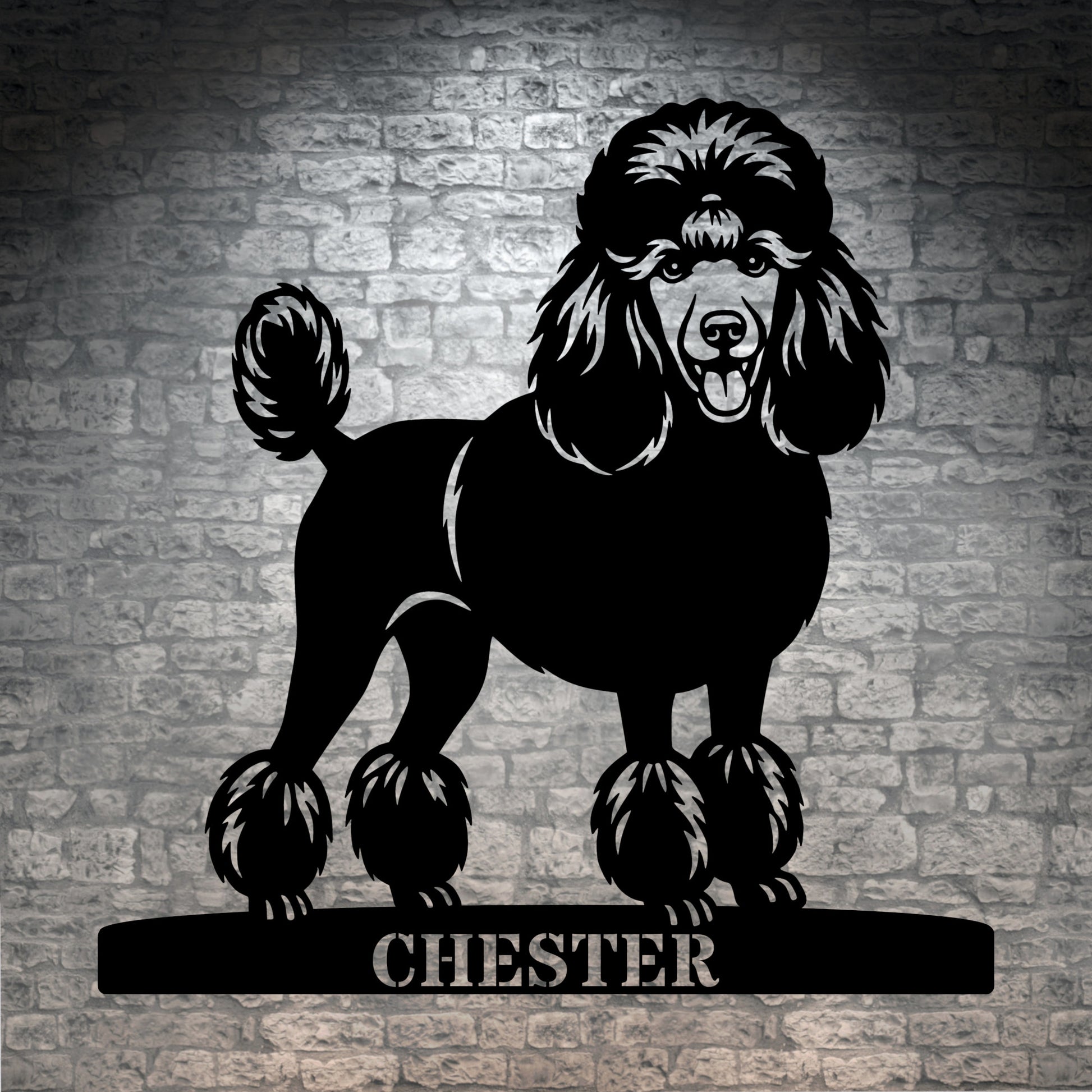 Poodle Personalized Name Metal Sign. Custom Dog Lover Wall Decor Gift