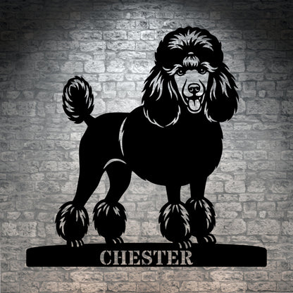 Poodle Personalized Name Metal Sign. Custom Dog Lover Wall Decor Gift
