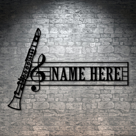Personalized Wind Instrument Name Metal Sign. Custom Clarinet Lover Wall Decor Gift. Music Room Decor. Clarinet Player Gifts. Musician Decor