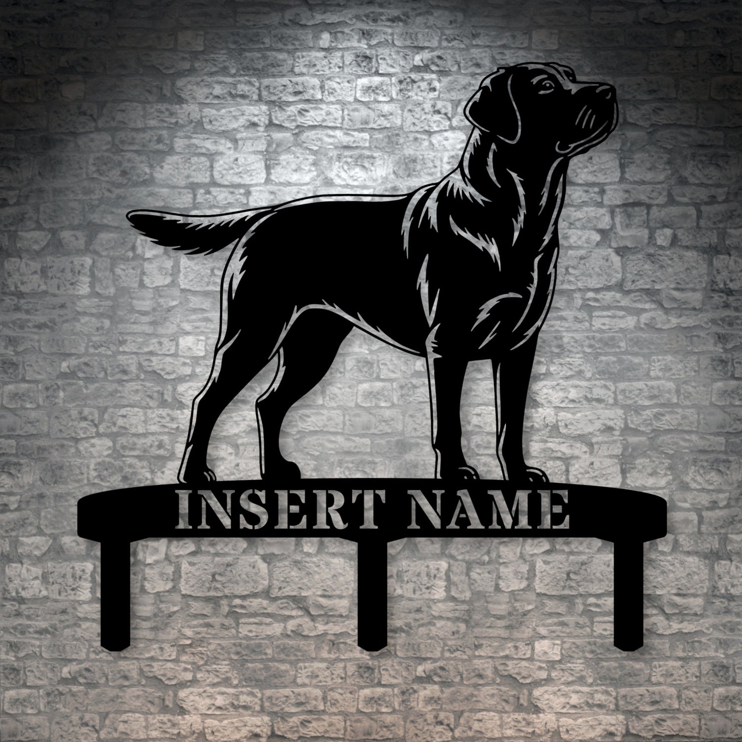 Personalized Labrador Retriever Garden Metal Sign With Stakes. Custom Dog Name Gift
