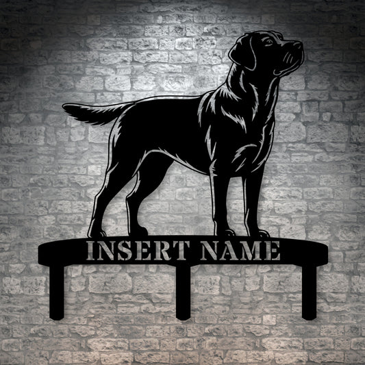 Personalized Labrador Retriever Garden Metal Sign With Stakes. Custom Dog Name Gift