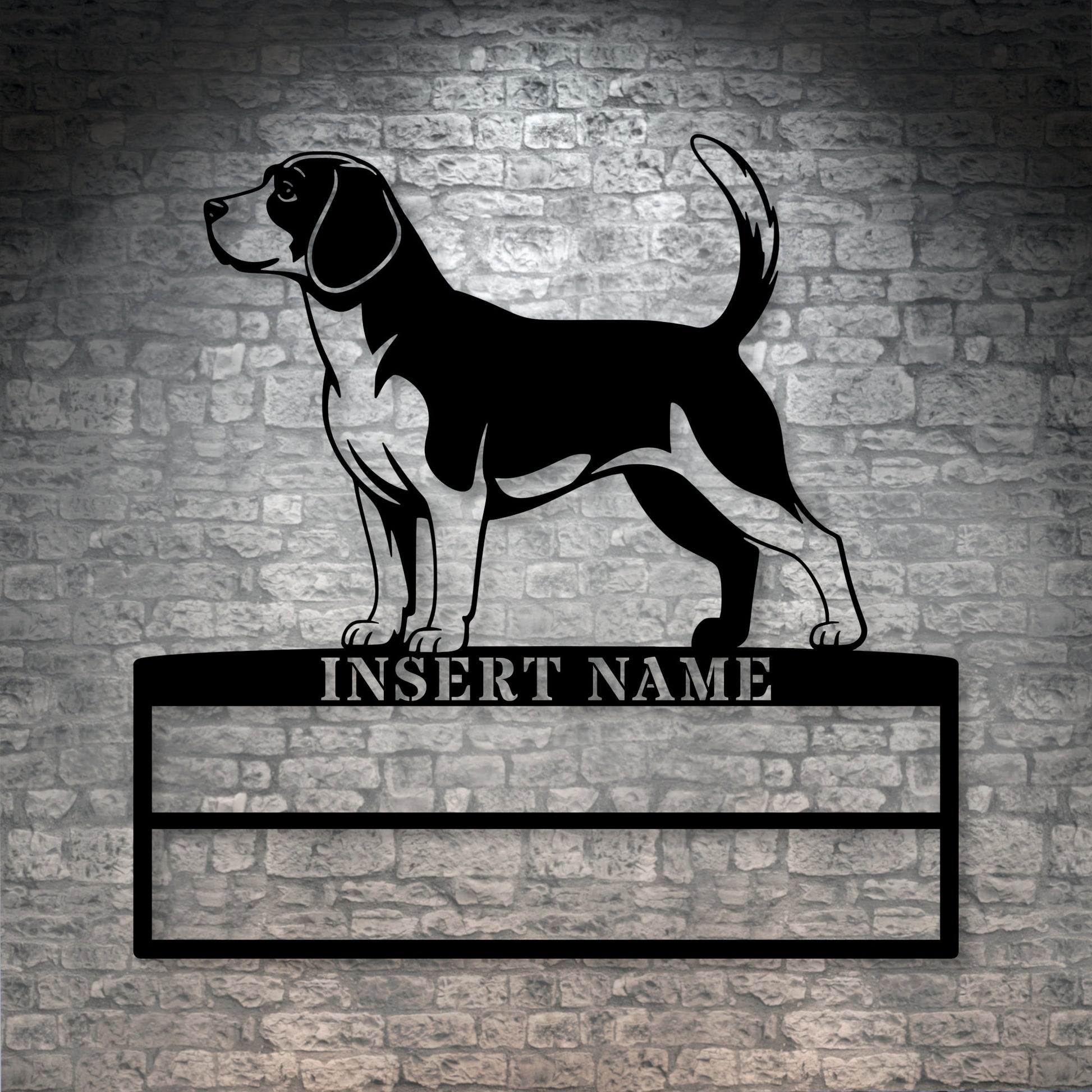 Personalized Beagle Rosette Metal Sign Champion Display