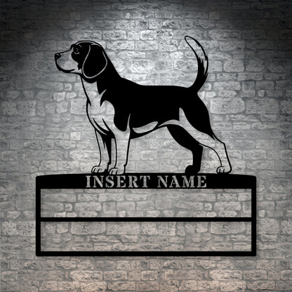 Personalized Beagle Rosette Metal Sign Champion Display