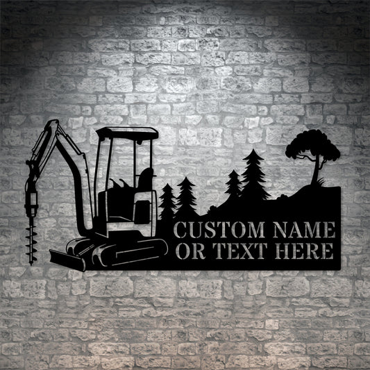 Personalized Drilling Name Machinery Metal Sign. Custom Drill Equipment Wall Decor Gift. Skid Steer Wall Hanging Gift. Construction Worker