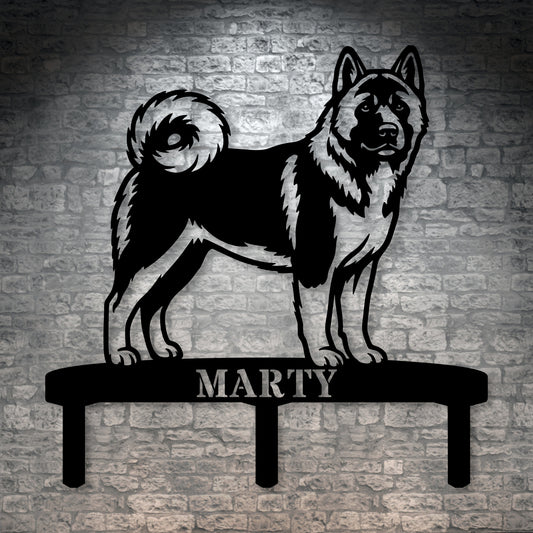 Personalized American Akita Garden Metal Sign With Stakes Custom Dog Name Gift