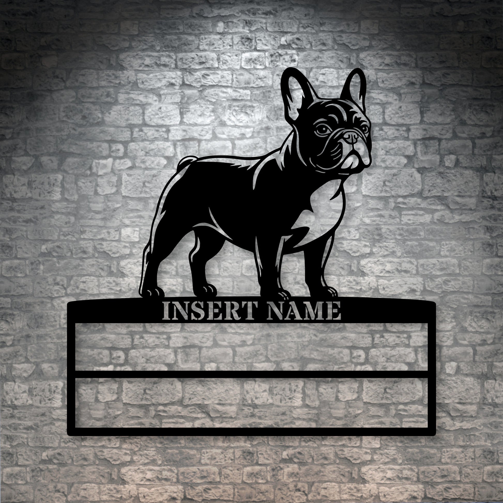 Personalized French Bulldog Rosette Metal Sign Champion Display
