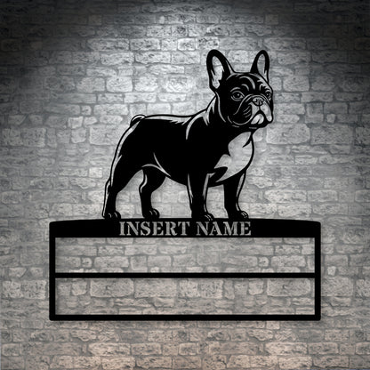 Personalized French Bulldog Rosette Metal Sign Champion Display