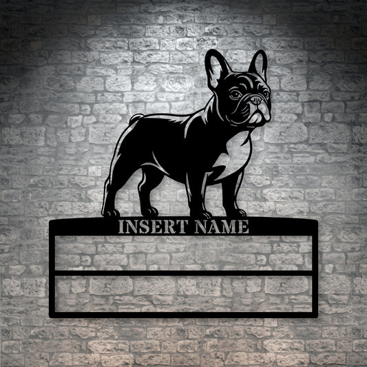 Personalized French Bulldog Rosette Metal Sign Champion Display