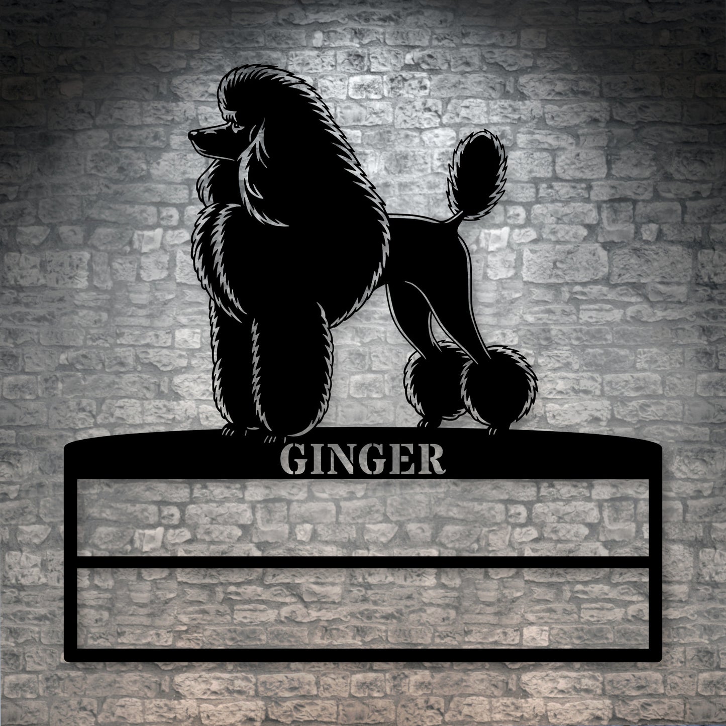 Personalized Dog Rosette Metal Sign. Custom Poodle Champion Ribbon Display