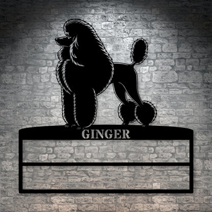 Personalized Dog Rosette Metal Sign. Custom Poodle Champion Ribbon Display