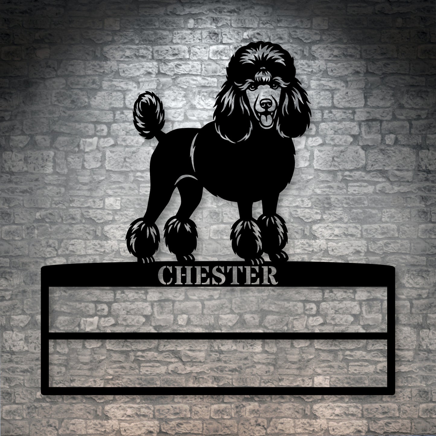 Poodle Personalized Rosette Metal Sign. Custom Dog Champion Ribbon Display