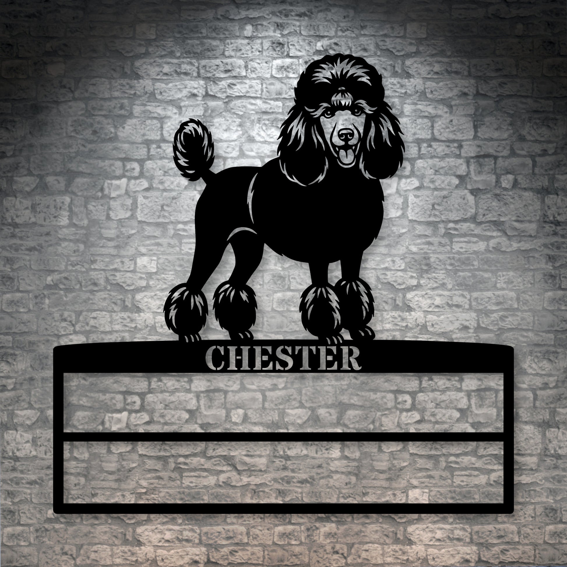 Poodle Personalized Rosette Metal Sign. Custom Dog Champion Ribbon Display