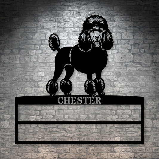 Poodle Personalized Rosette Metal Sign. Custom Dog Champion Ribbon Display