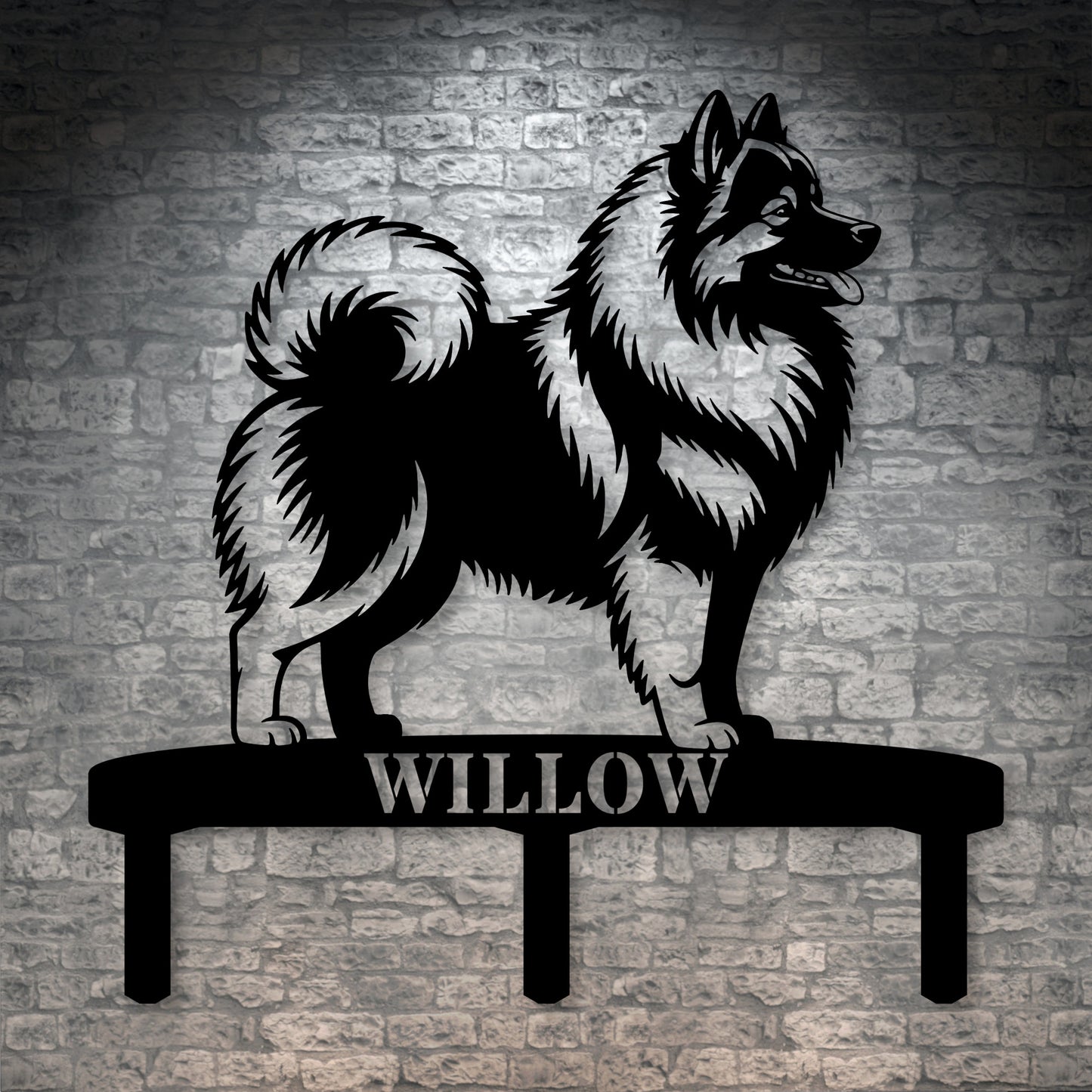 Personalized Wolfspitz Garden Metal Sign With Stakes. Custom Dog Keeshond Name Decor Name Gift
