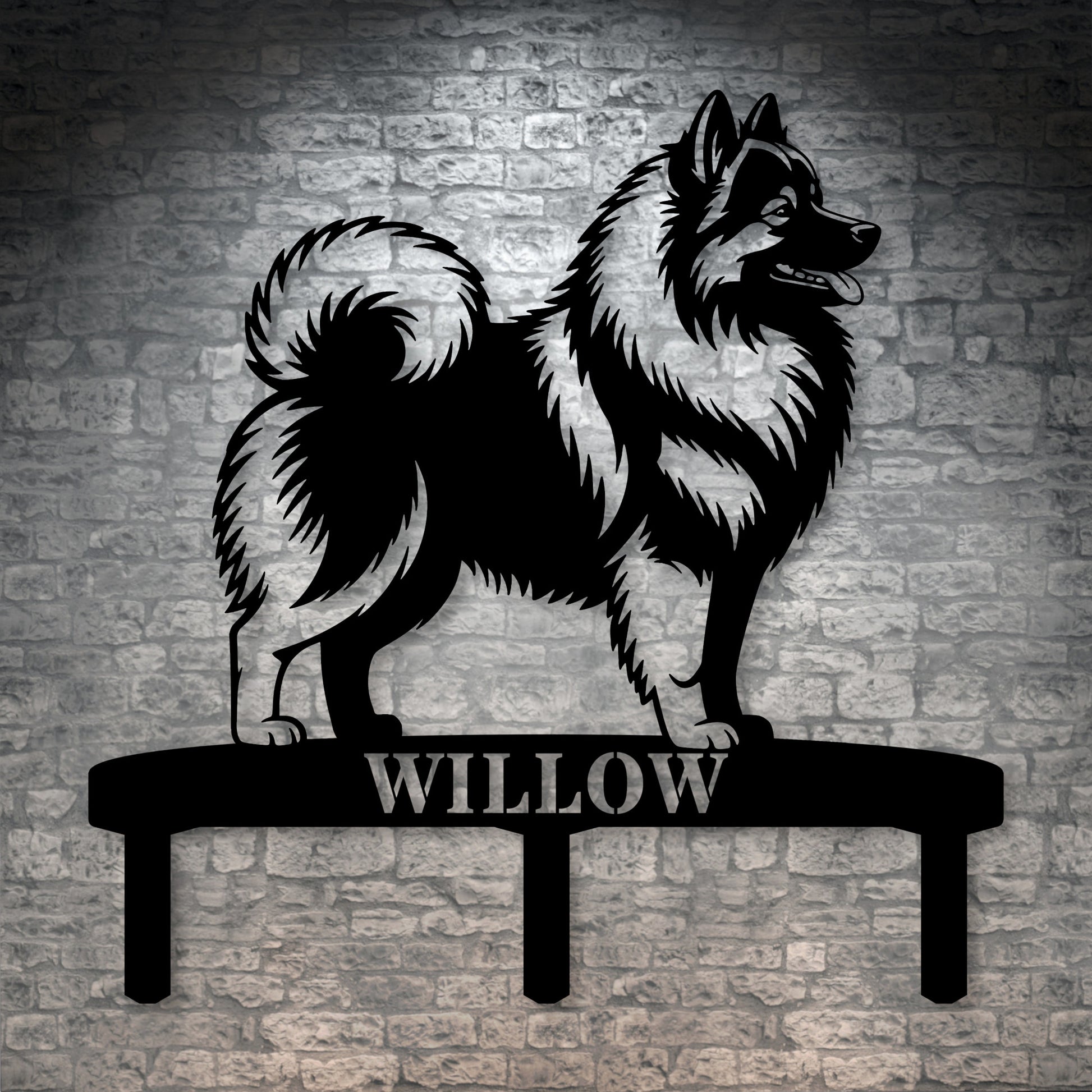 Personalized Wolfspitz Garden Metal Sign With Stakes. Custom Dog Keeshond Name Decor Name Gift