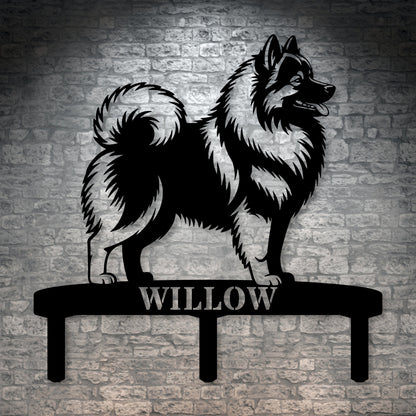 Personalized Wolfspitz Garden Metal Sign With Stakes. Custom Dog Keeshond Name Decor Name Gift