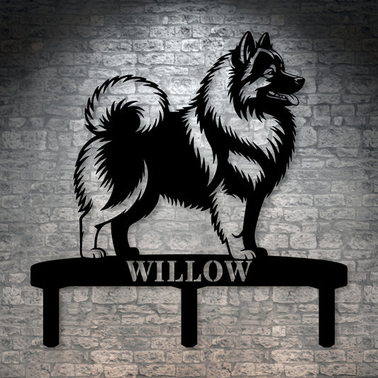 Personalized Wolfspitz Garden Metal Sign With Stakes. Custom Dog Keeshond Name Decor Name Gift