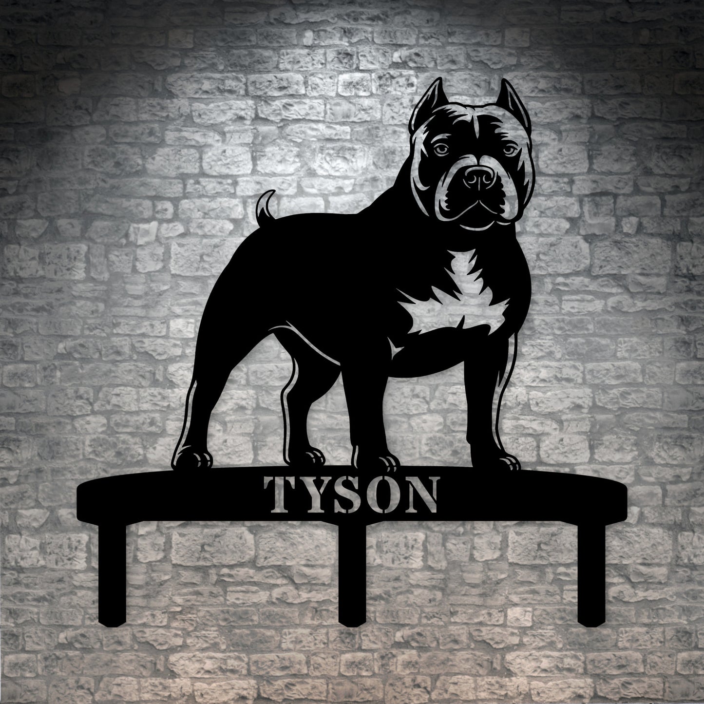 Personalized American Bully Garden Metal Sign With Stakes. Custom Dog Yard Name Gift