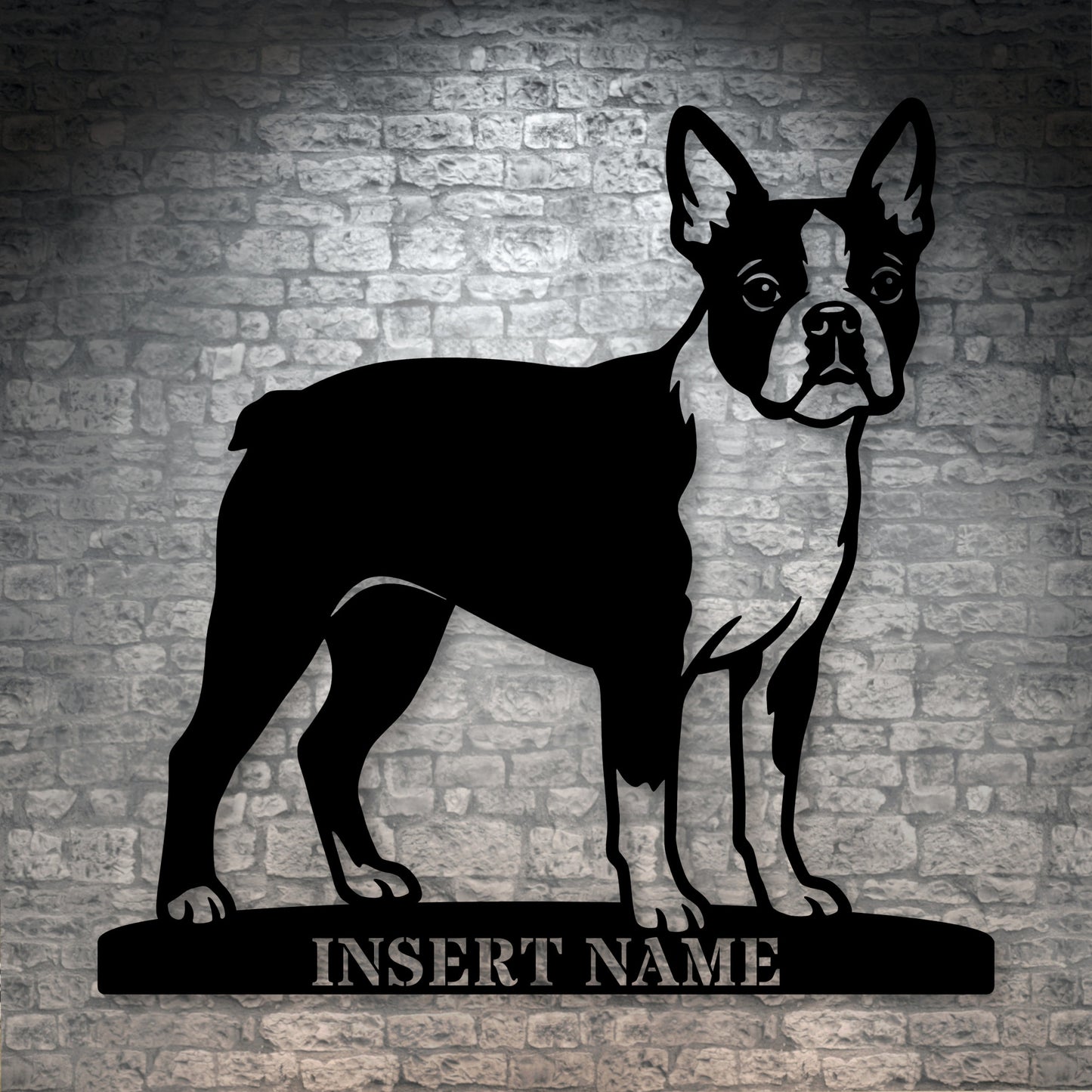 Personalized Boston Terrier Name Metal Sign. Custom Dog Owner Wall Decor Gift