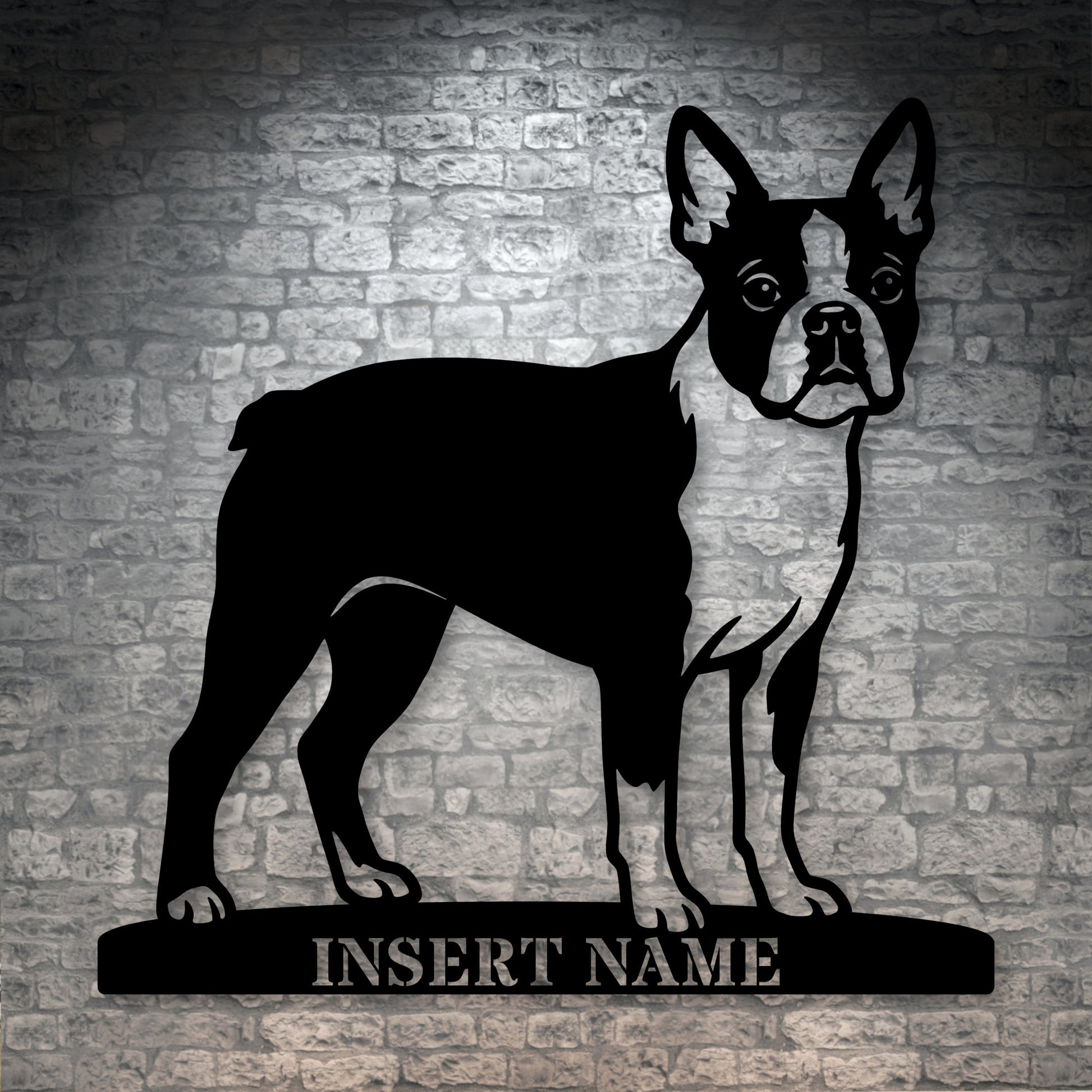 Personalized Boston Terrier Name Metal Sign. Custom Dog Owner Wall Decor Gift