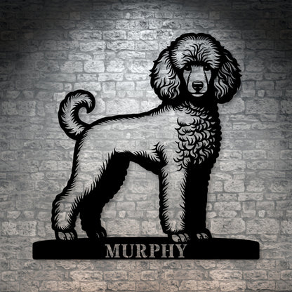 Personalized Poodle Dog Name Metal Sign. Custom Dog Owner Wall Decor Gift