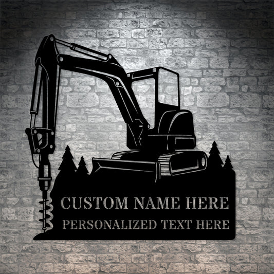 Personalized Drilling Skid Steer Metal Sign. Custom Drilling Machine Wall Decor Gift. Heavy Machinery Wall Hanging. Construction Worker Decor