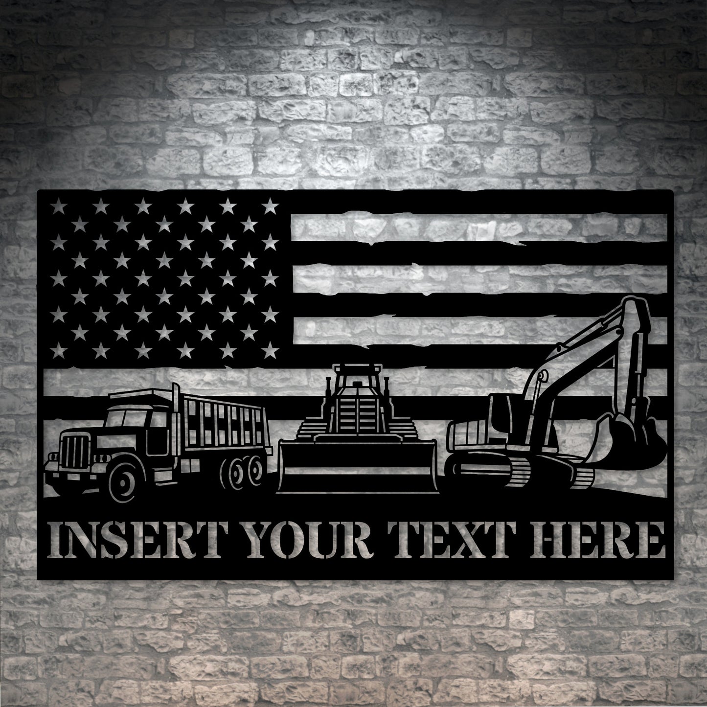 Personalized US Demolition Worker Metal Sign In Black