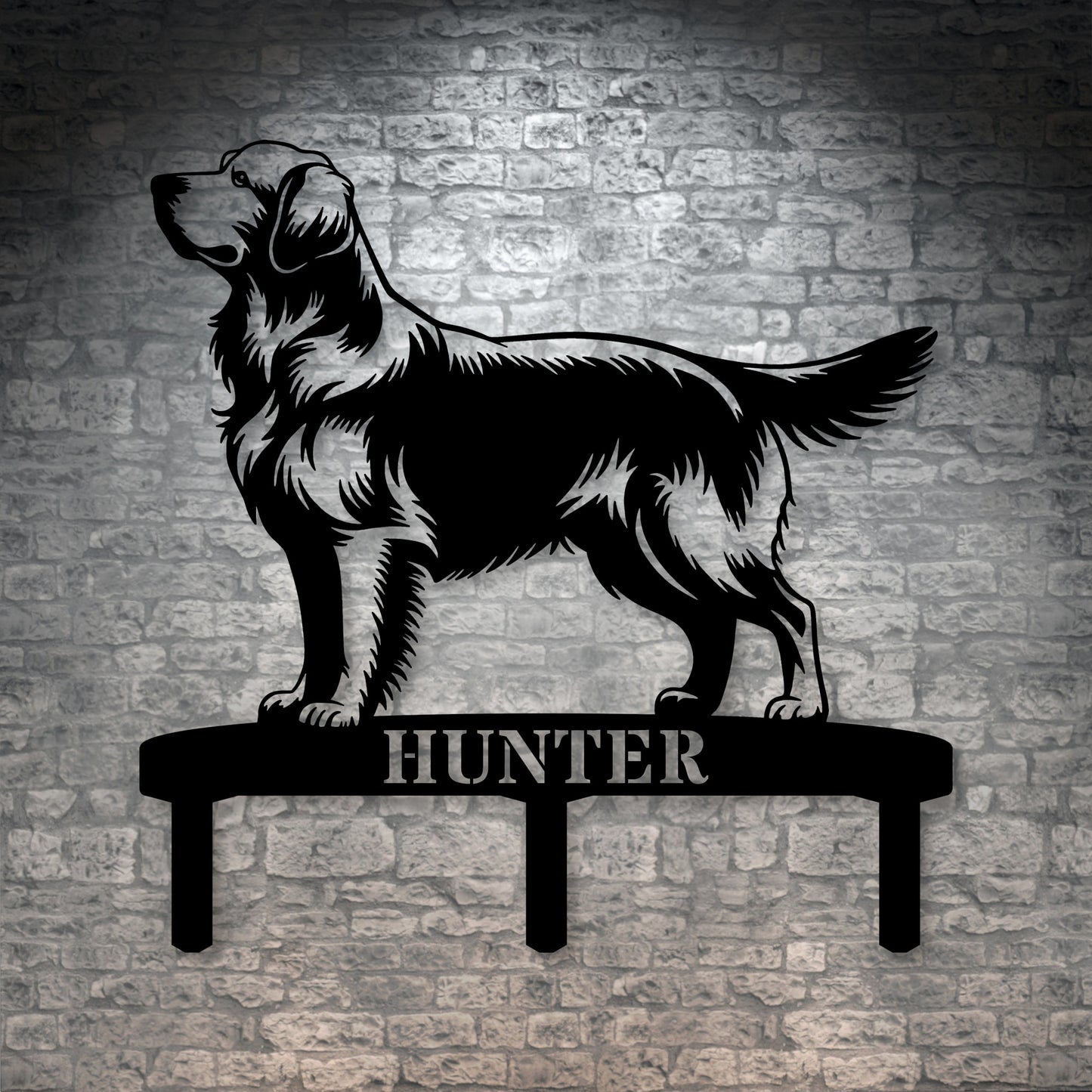 Personalized Golden Retriever Garden Metal Sign With Stakes. Custom Dog Lover Name Gift
