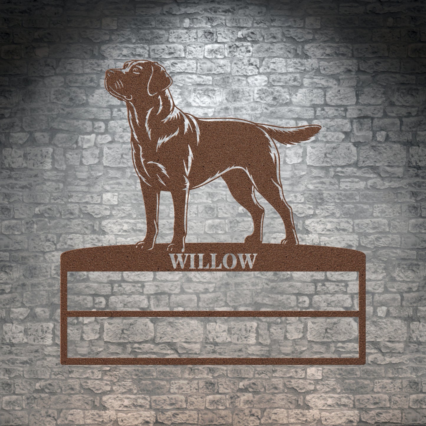 Personalized Labrador Retriever Rosette Metal Sign Champion Display