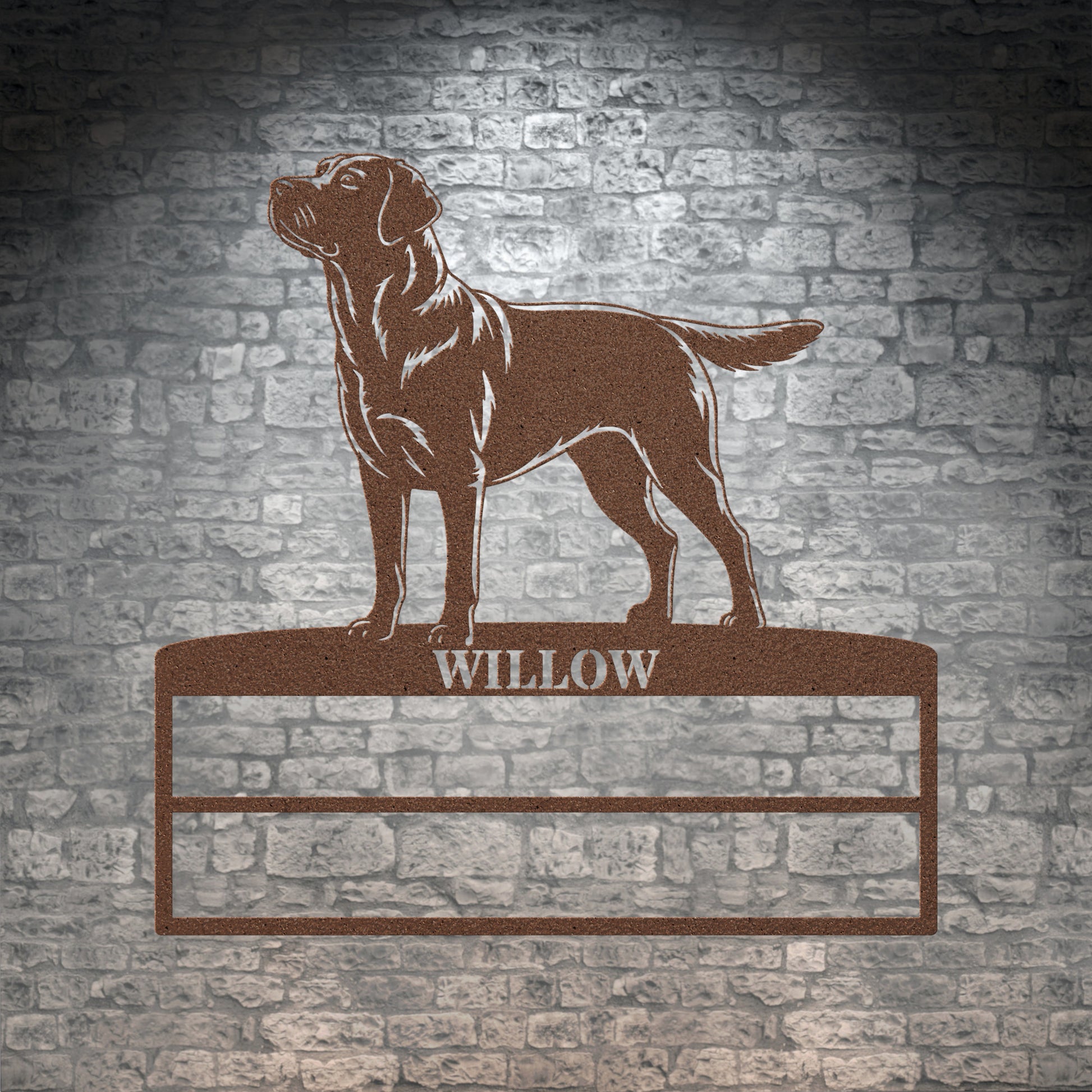 Personalized Labrador Retriever Rosette Metal Sign Champion Display