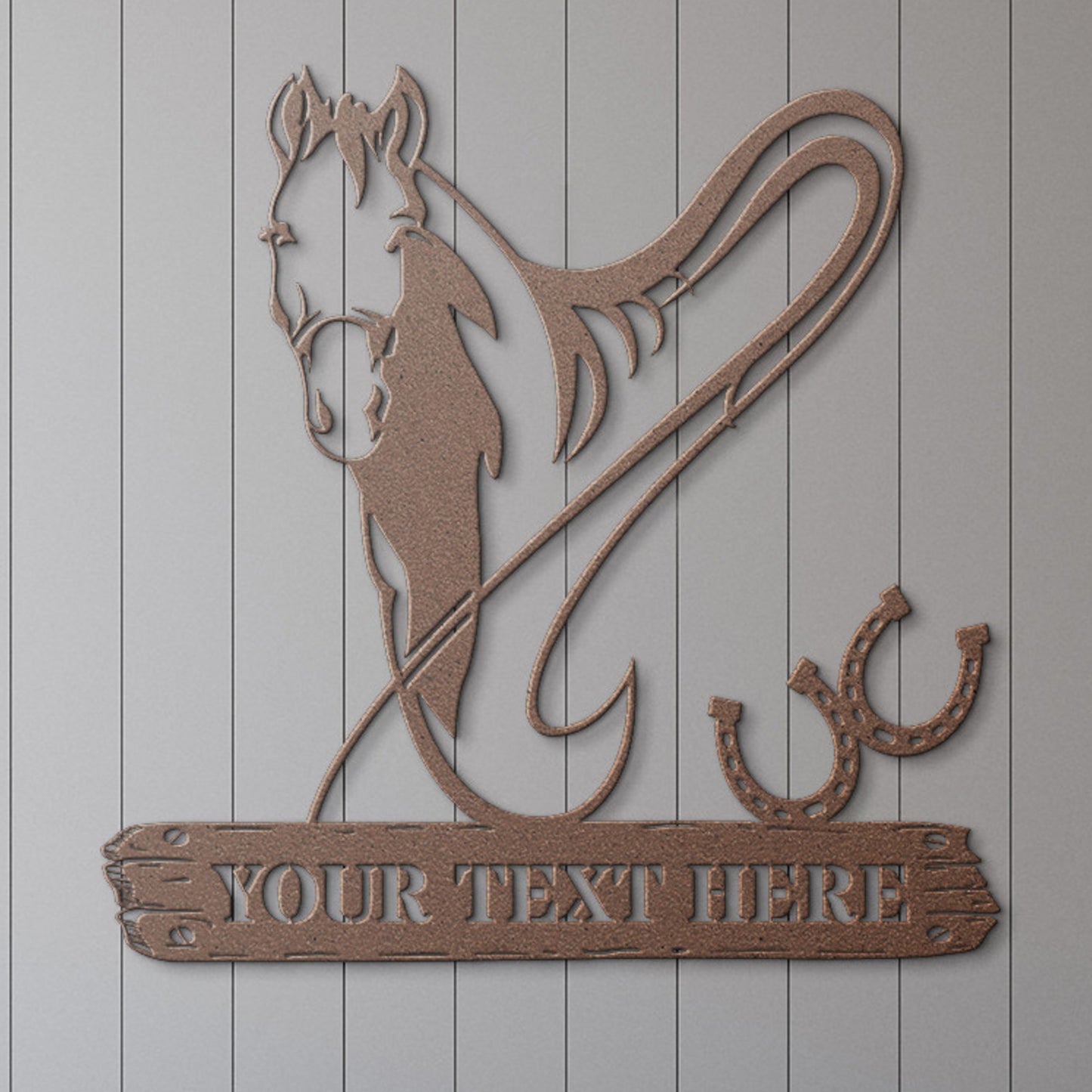Personalized Horse Heart Name Metal Sign. Custom Horse Lover Decor Gift.  Horse Portrait With Custom Text. Personal Horse Rider Display Gift