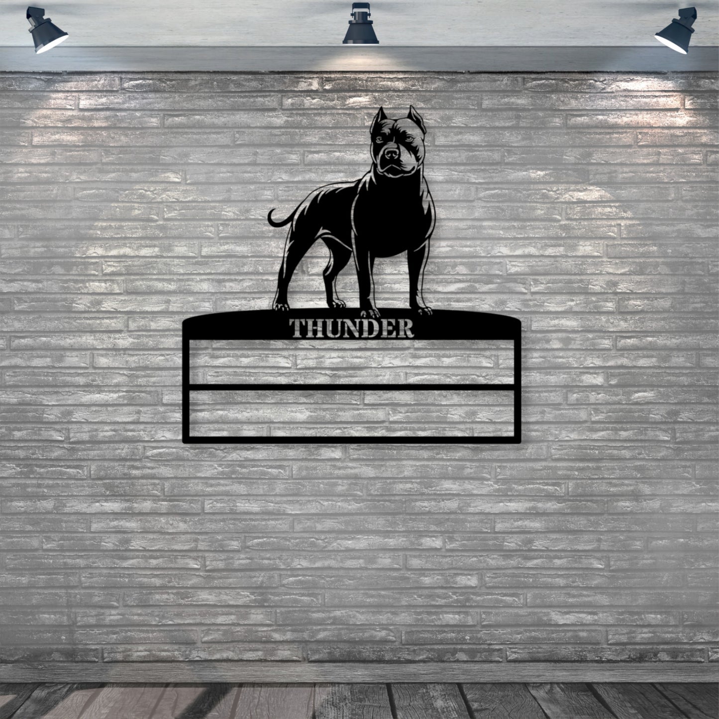 24 Inch Personalized Pitbull Terrier Ribbon Display Metal Sign. Custom Dog Champion Wall Decor Gift