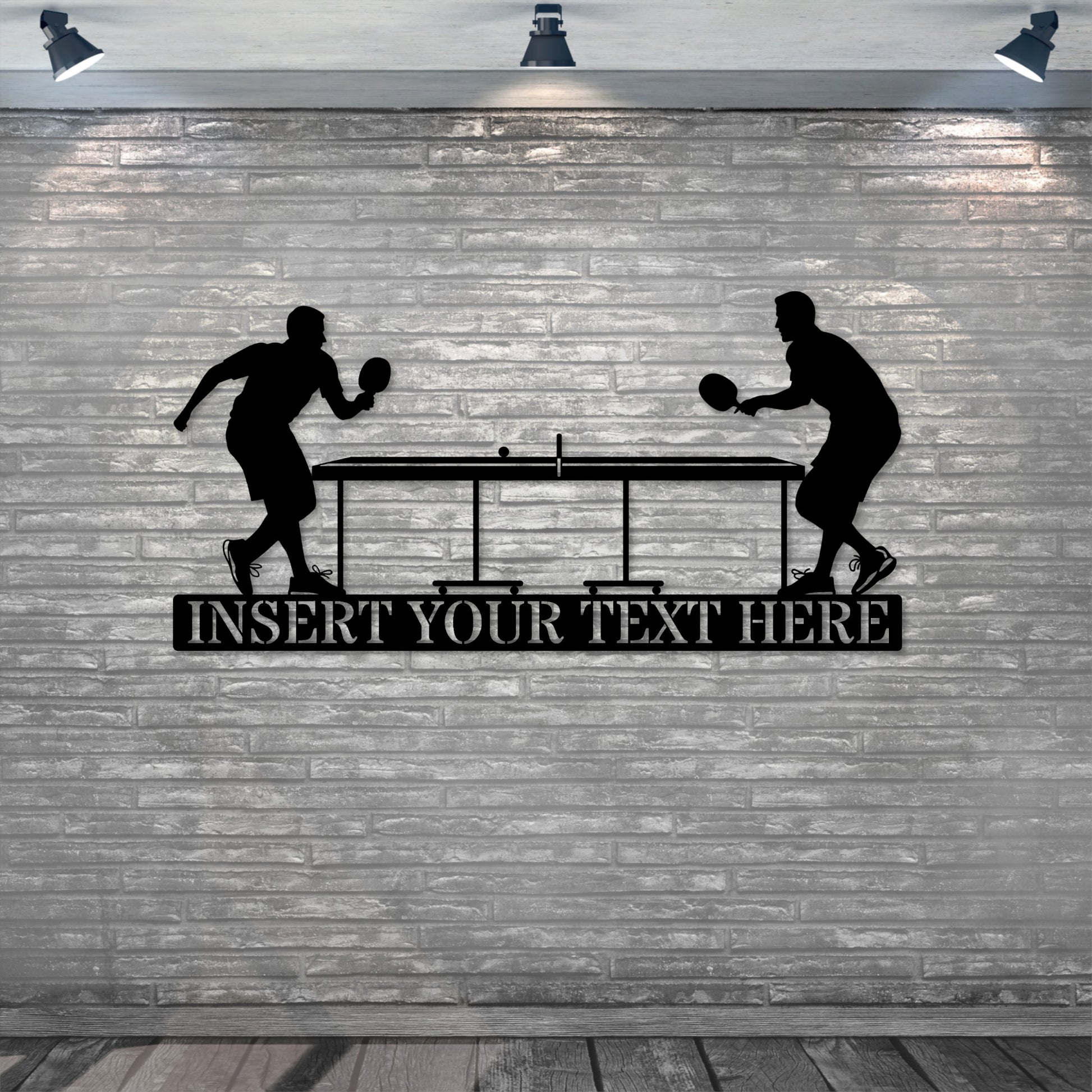 Personalized Table Tennis Players Metal Sign Gift In Black