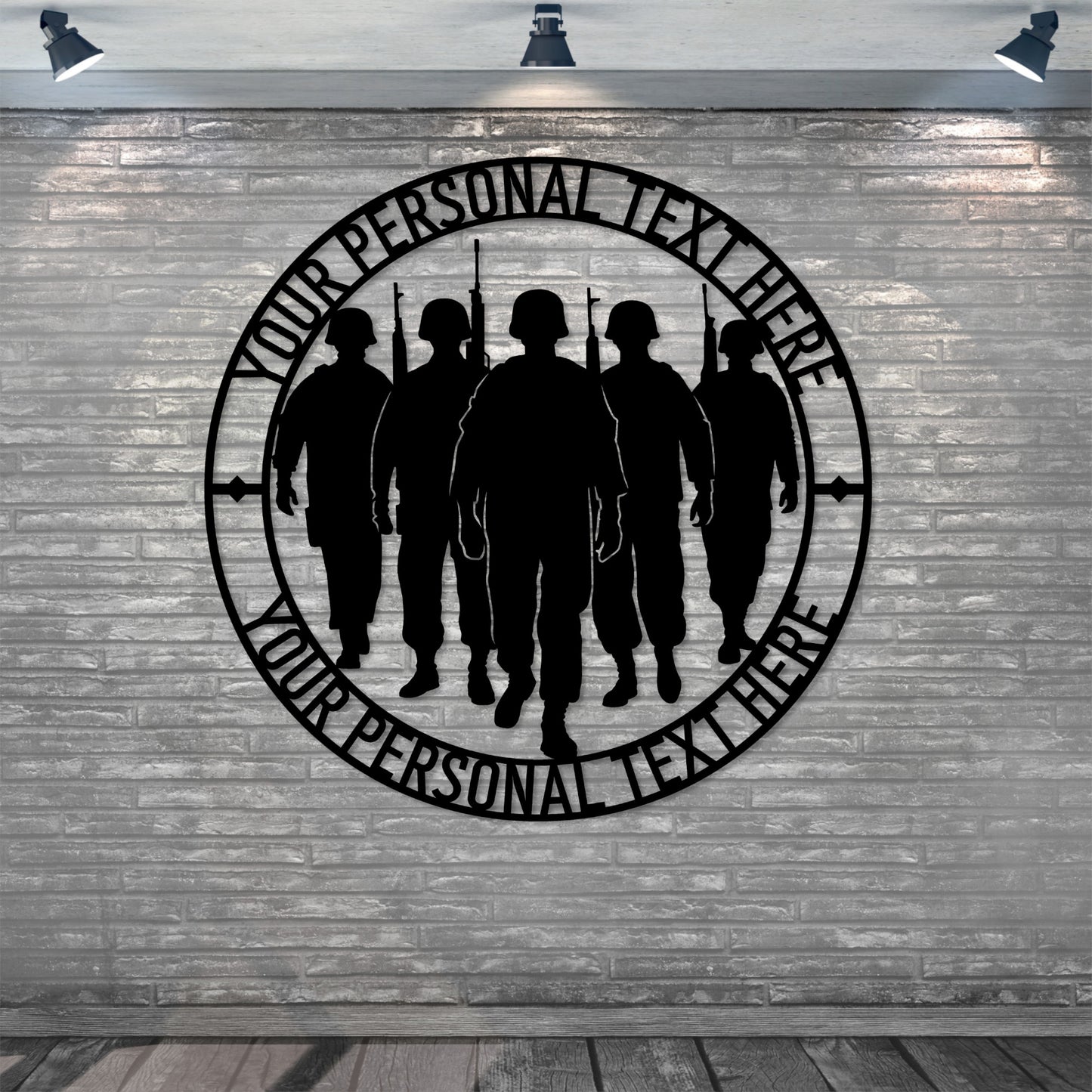 Personalized Army Soldiers Team Metal Sign Gift In Black