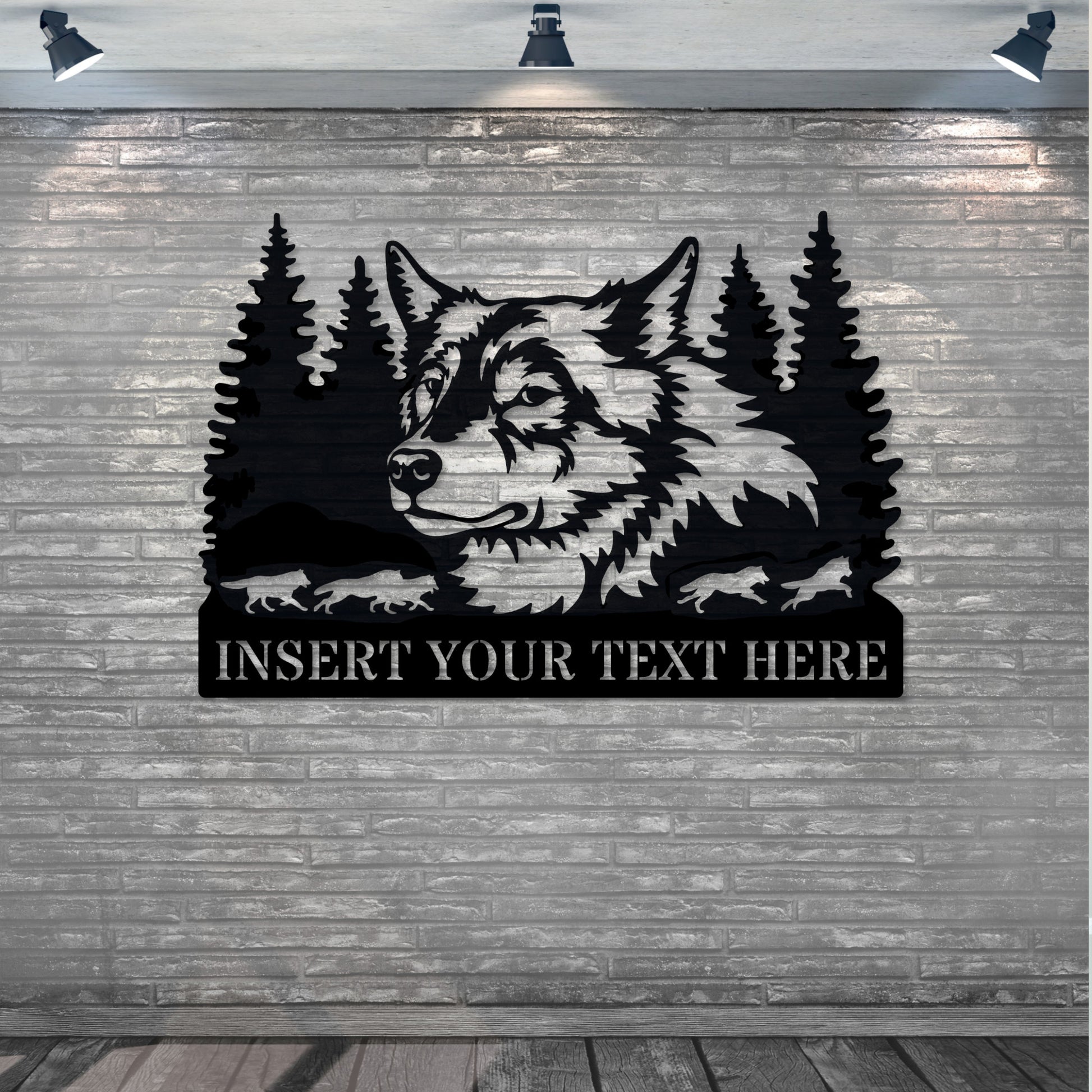 Personalized Wolf Portrait Name Metal Sign. Custom Wolf Pack Wall Decor Gift. Cabin Wolf Name Display. Rach Wall Hanging. House Sign Gift